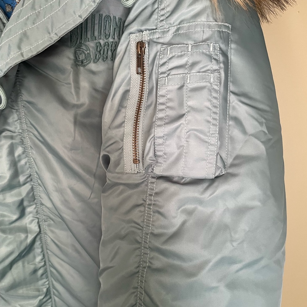 Billionaire Boys Club Blue Bomber Jacket with Fur Trim - Picture 5 of 13